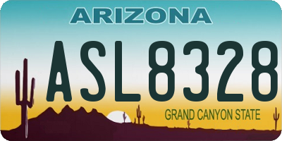 AZ license plate ASL8328