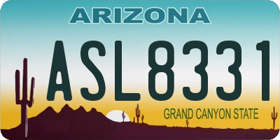 AZ license plate ASL8331