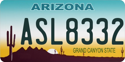 AZ license plate ASL8332