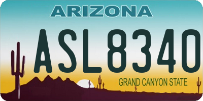 AZ license plate ASL8340