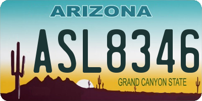 AZ license plate ASL8346