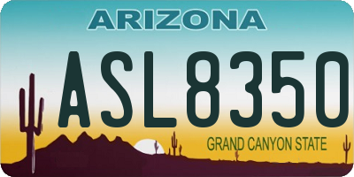 AZ license plate ASL8350