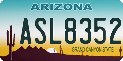 AZ license plate ASL8352