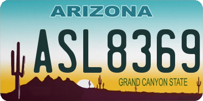 AZ license plate ASL8369