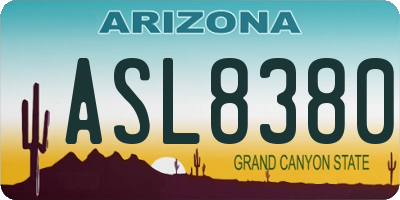 AZ license plate ASL8380