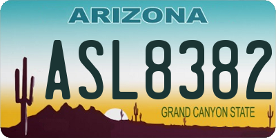 AZ license plate ASL8382