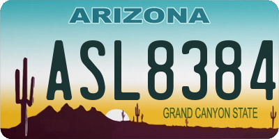 AZ license plate ASL8384