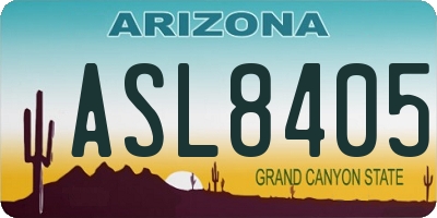 AZ license plate ASL8405