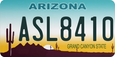 AZ license plate ASL8410
