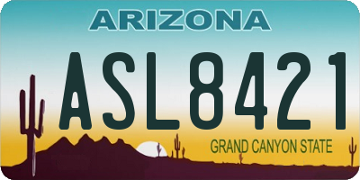 AZ license plate ASL8421