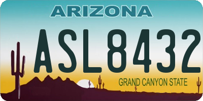 AZ license plate ASL8432