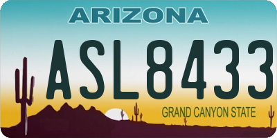 AZ license plate ASL8433