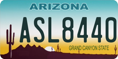 AZ license plate ASL8440