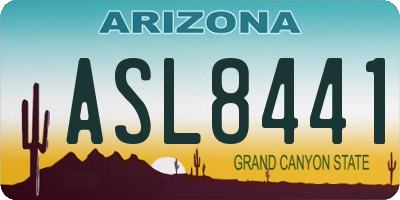 AZ license plate ASL8441