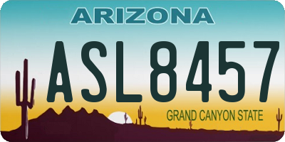 AZ license plate ASL8457