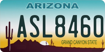 AZ license plate ASL8460
