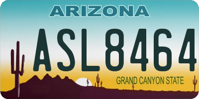 AZ license plate ASL8464