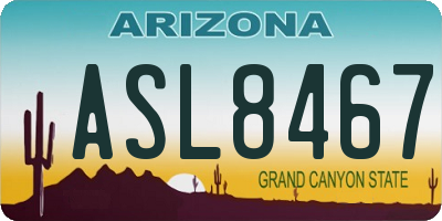 AZ license plate ASL8467