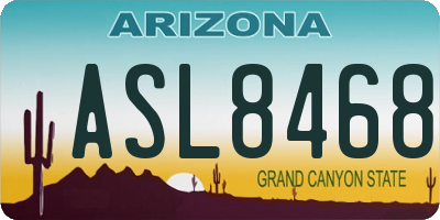 AZ license plate ASL8468