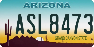 AZ license plate ASL8473