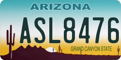 AZ license plate ASL8476