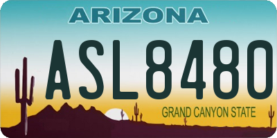 AZ license plate ASL8480