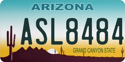 AZ license plate ASL8484
