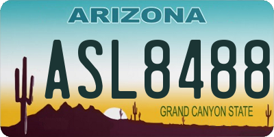 AZ license plate ASL8488