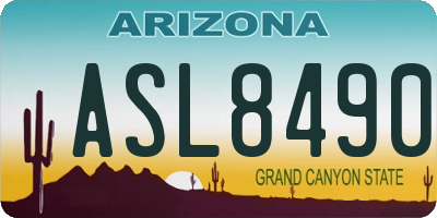 AZ license plate ASL8490