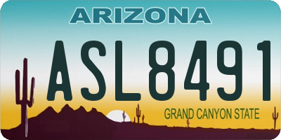 AZ license plate ASL8491