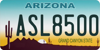 AZ license plate ASL8500