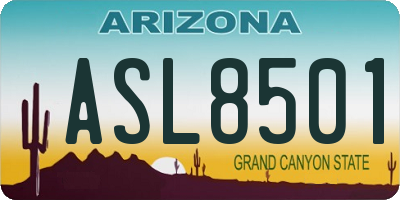 AZ license plate ASL8501