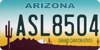AZ license plate ASL8504