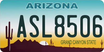 AZ license plate ASL8506
