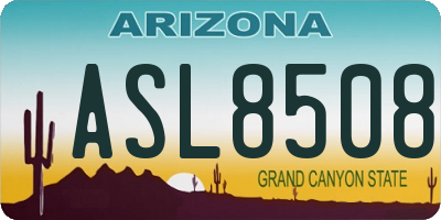 AZ license plate ASL8508