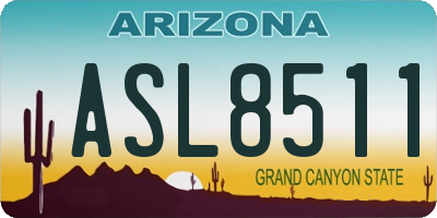 AZ license plate ASL8511