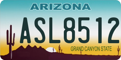 AZ license plate ASL8512