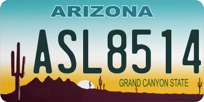 AZ license plate ASL8514