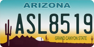 AZ license plate ASL8519