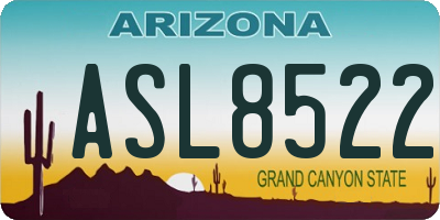 AZ license plate ASL8522