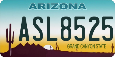 AZ license plate ASL8525