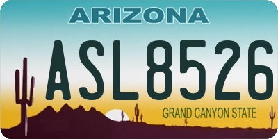AZ license plate ASL8526
