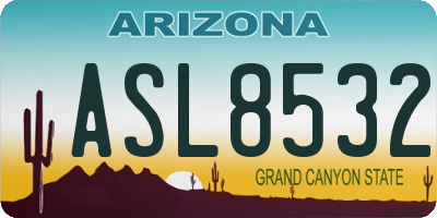 AZ license plate ASL8532