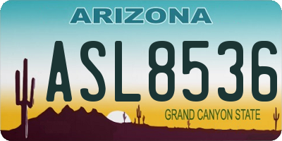 AZ license plate ASL8536