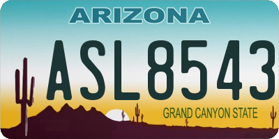 AZ license plate ASL8543