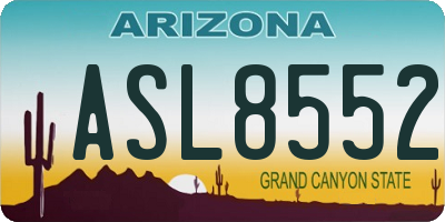AZ license plate ASL8552
