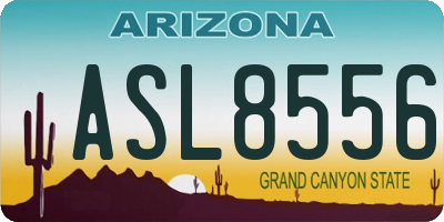 AZ license plate ASL8556