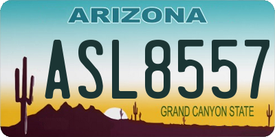 AZ license plate ASL8557