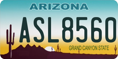 AZ license plate ASL8560