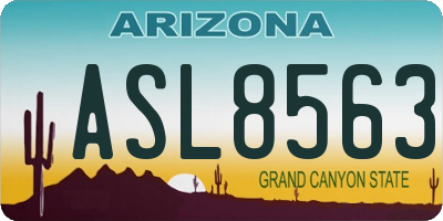 AZ license plate ASL8563